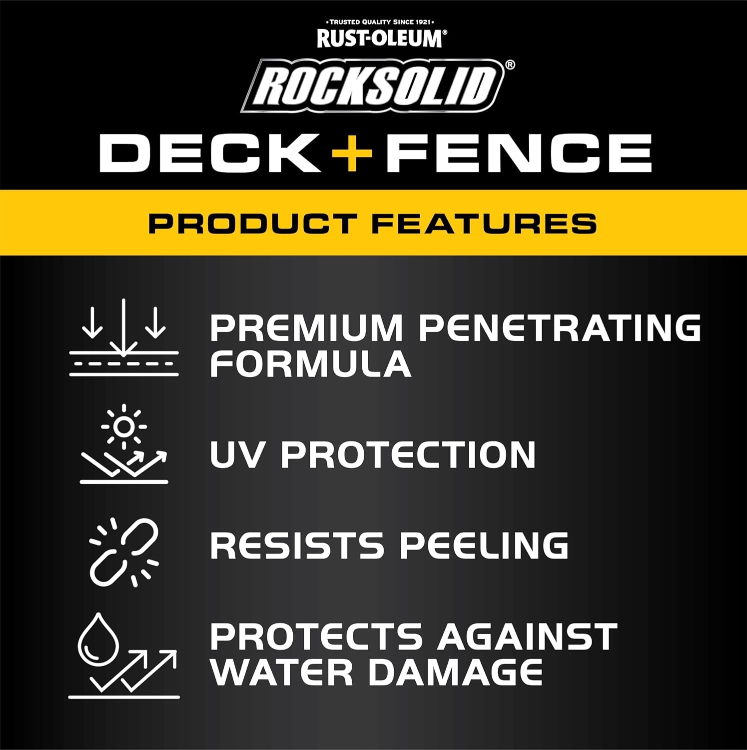 image:imageRockSolid Deck amp Fence Natural Protective Stain amp Sealer Deck amp Fence Protection UV amp Moisture Resistance One Coat Coverage OilBased Formula 23 OzRedwood