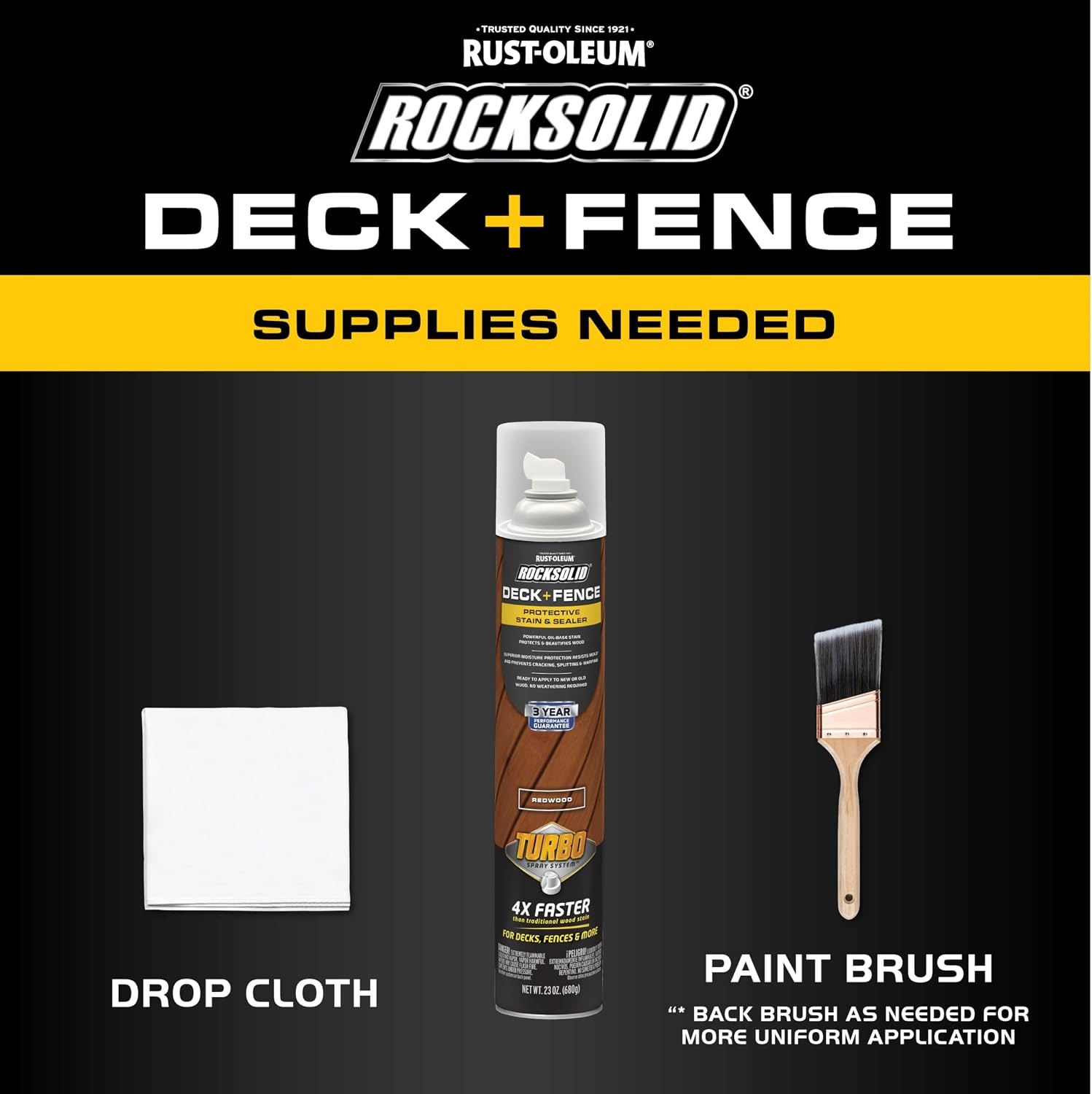 image:imageRockSolid Deck amp Fence Natural Protective Stain amp Sealer Deck amp Fence Protection UV amp Moisture Resistance One Coat Coverage OilBased Formula 23 OzRedwood