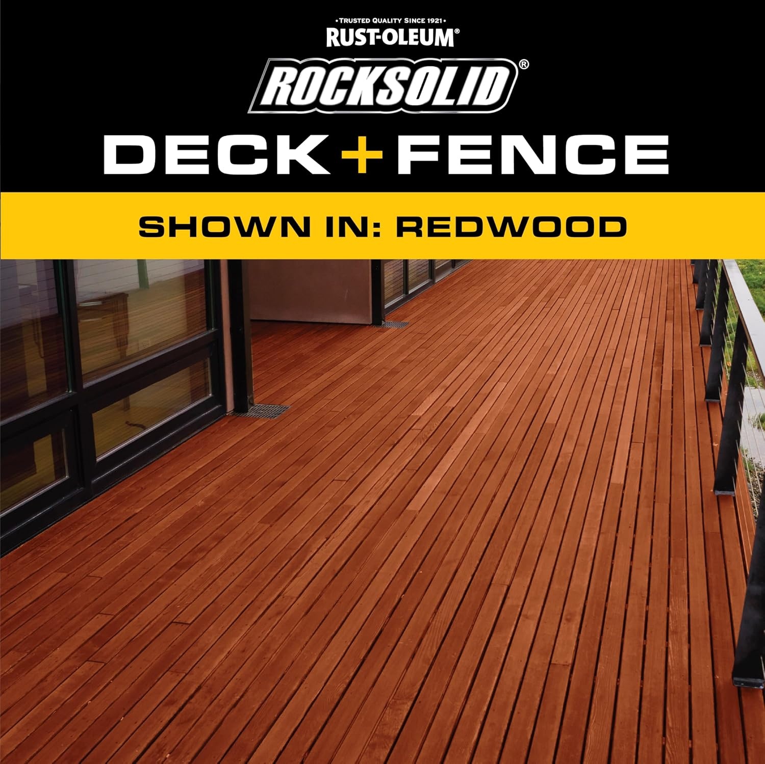 image:imageRockSolid Deck amp Fence Natural Protective Stain amp Sealer Deck amp Fence Protection UV amp Moisture Resistance One Coat Coverage OilBased Formula 23 OzRedwood