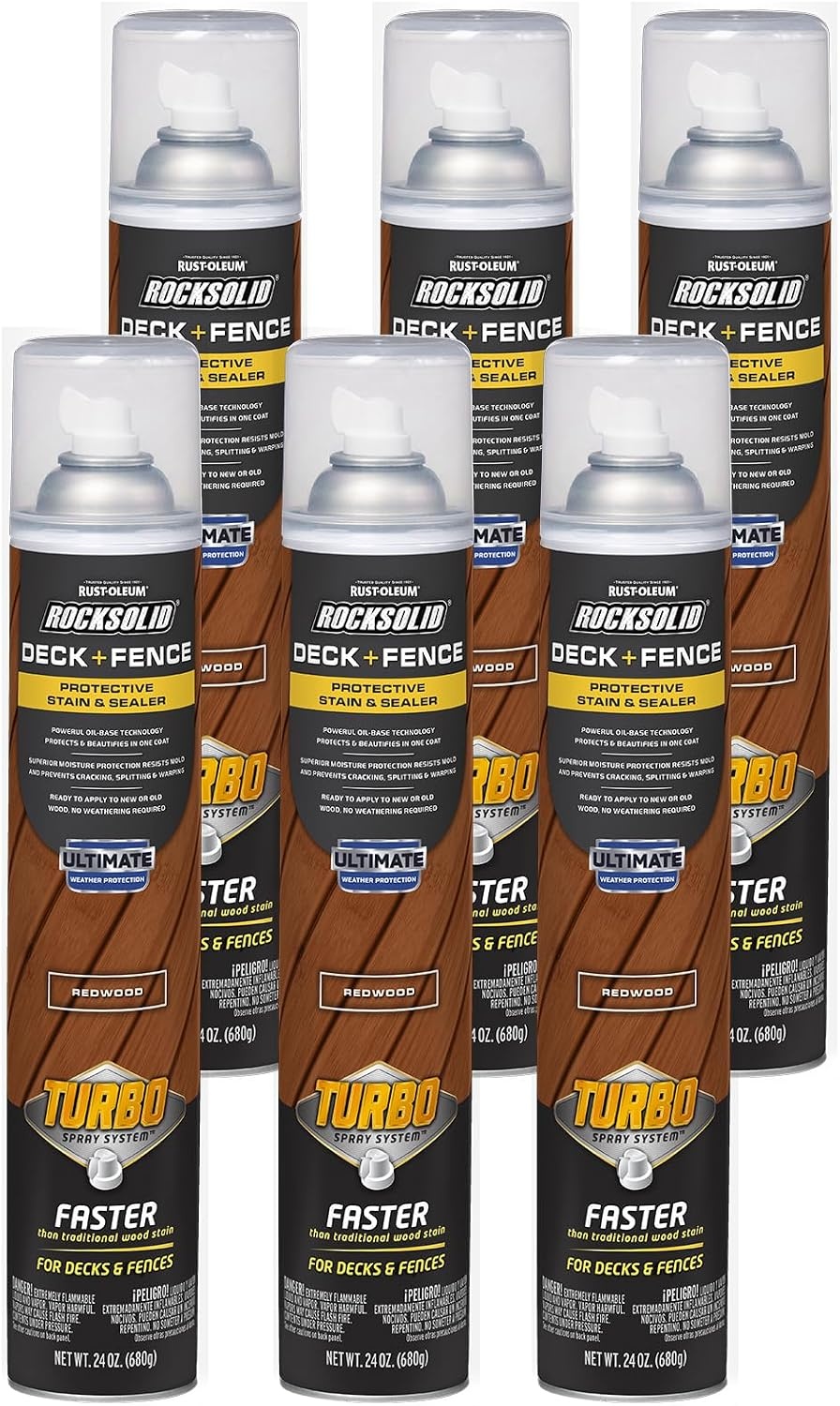 image:imageRockSolid Deck amp Fence Natural Protective Stain amp Sealer Deck amp Fence Protection UV amp Moisture Resistance One Coat Coverage OilBased Formula 23 OzRedwood