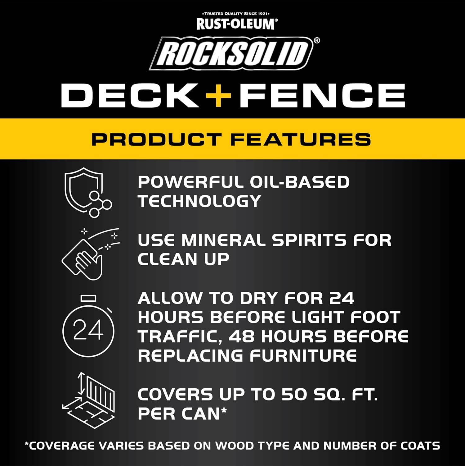 image:imageRockSolid Deck amp Fence Natural Protective Stain amp Sealer Deck amp Fence Protection UV amp Moisture Resistance One Coat Coverage OilBased Formula 23 OzRedwood