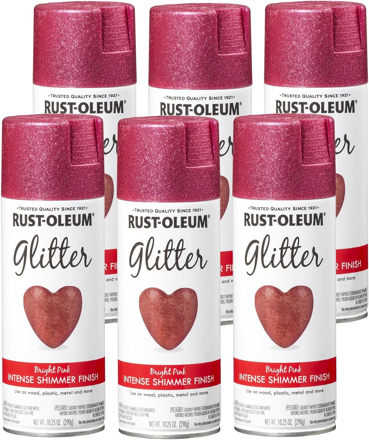 image:imageRustOleum 3426076PK Specialty Glitter Spray Paint 1025 oz Purple MultiColor 6 PackBright Pink