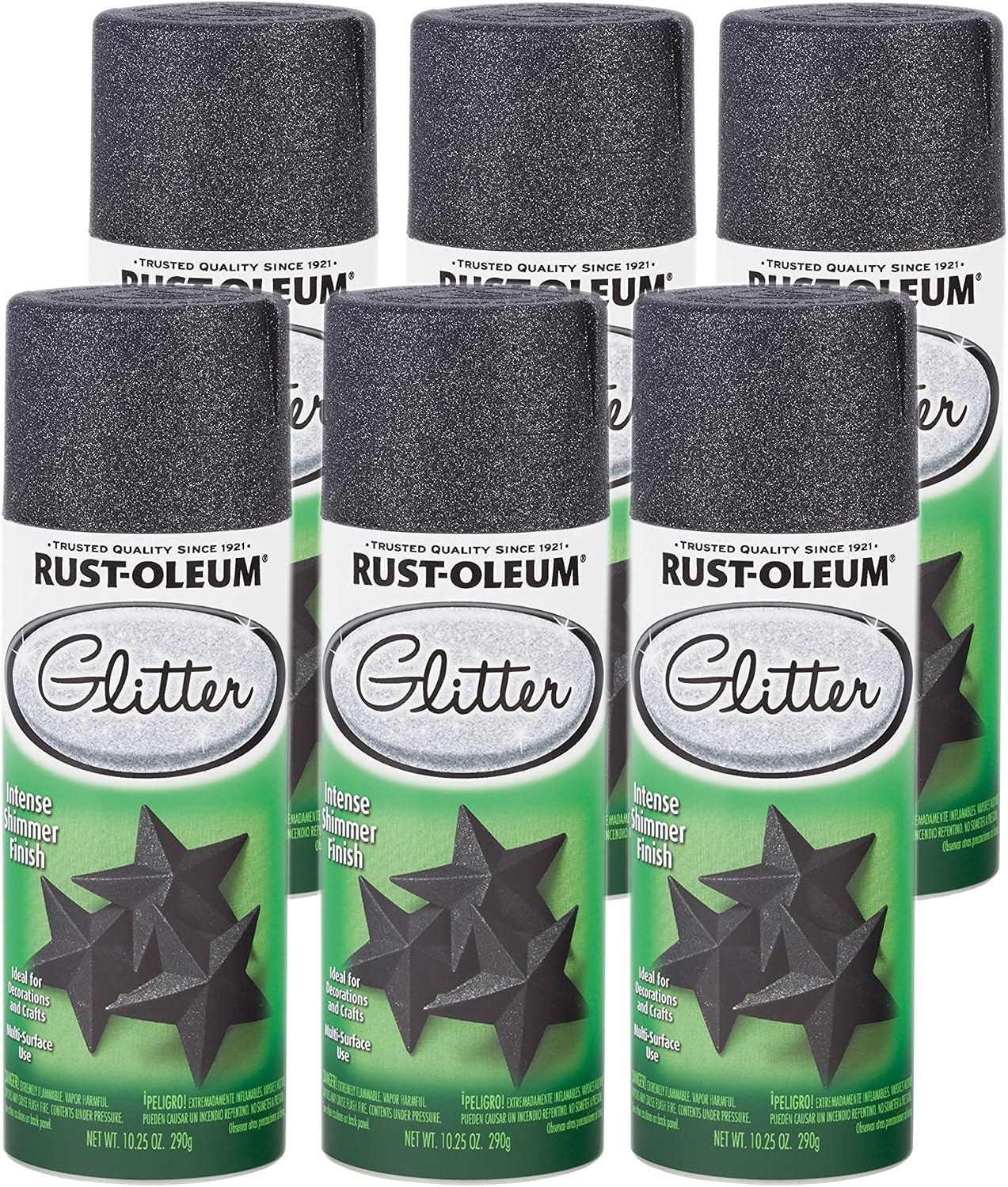 image:imageRustOleum 3426076PK Specialty Glitter Spray Paint 1025 oz Purple MultiColor 6 PackMidnight Black