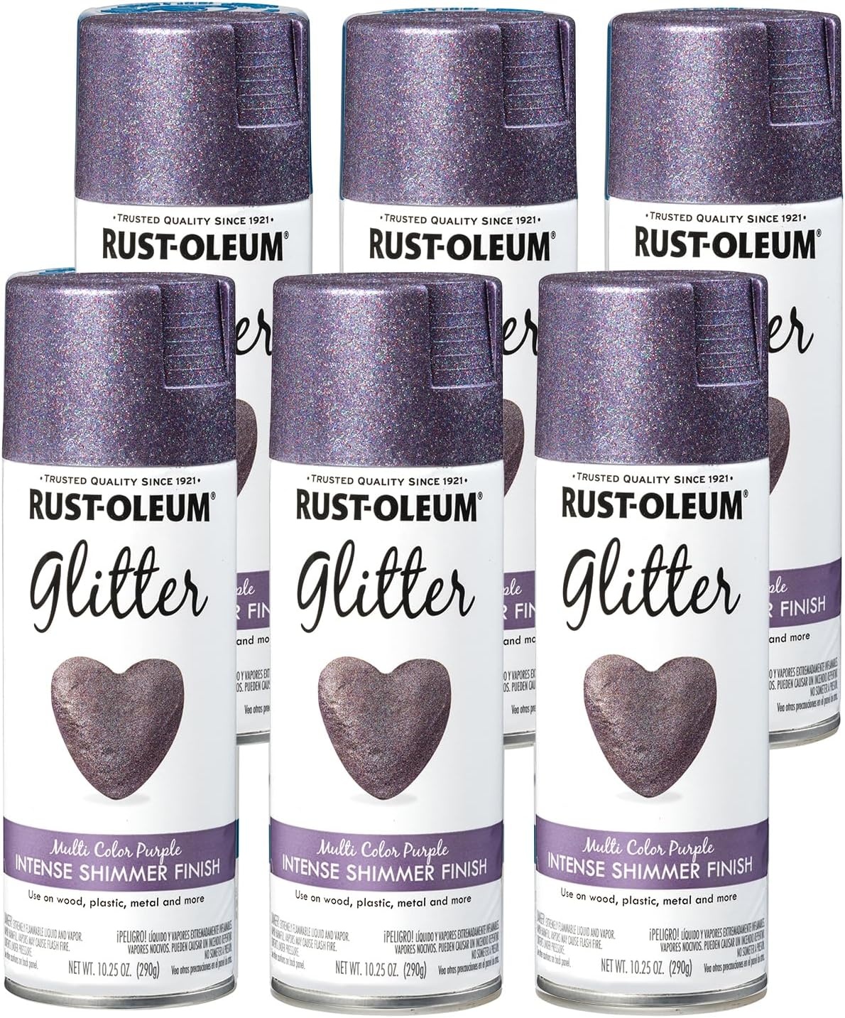image:imageRustOleum 3426076PK Specialty Glitter Spray Paint 1025 oz Purple MultiColor 6 PackPurple MultiColor