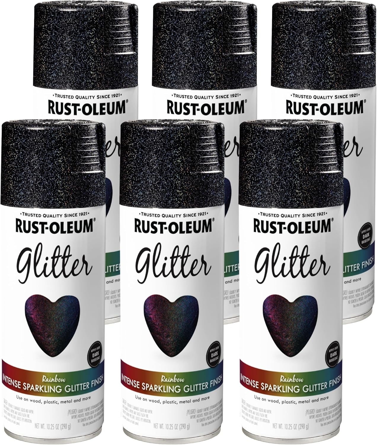 image:imageRustOleum 3426076PK Specialty Glitter Spray Paint 1025 oz Purple MultiColor 6 PackRainbow
