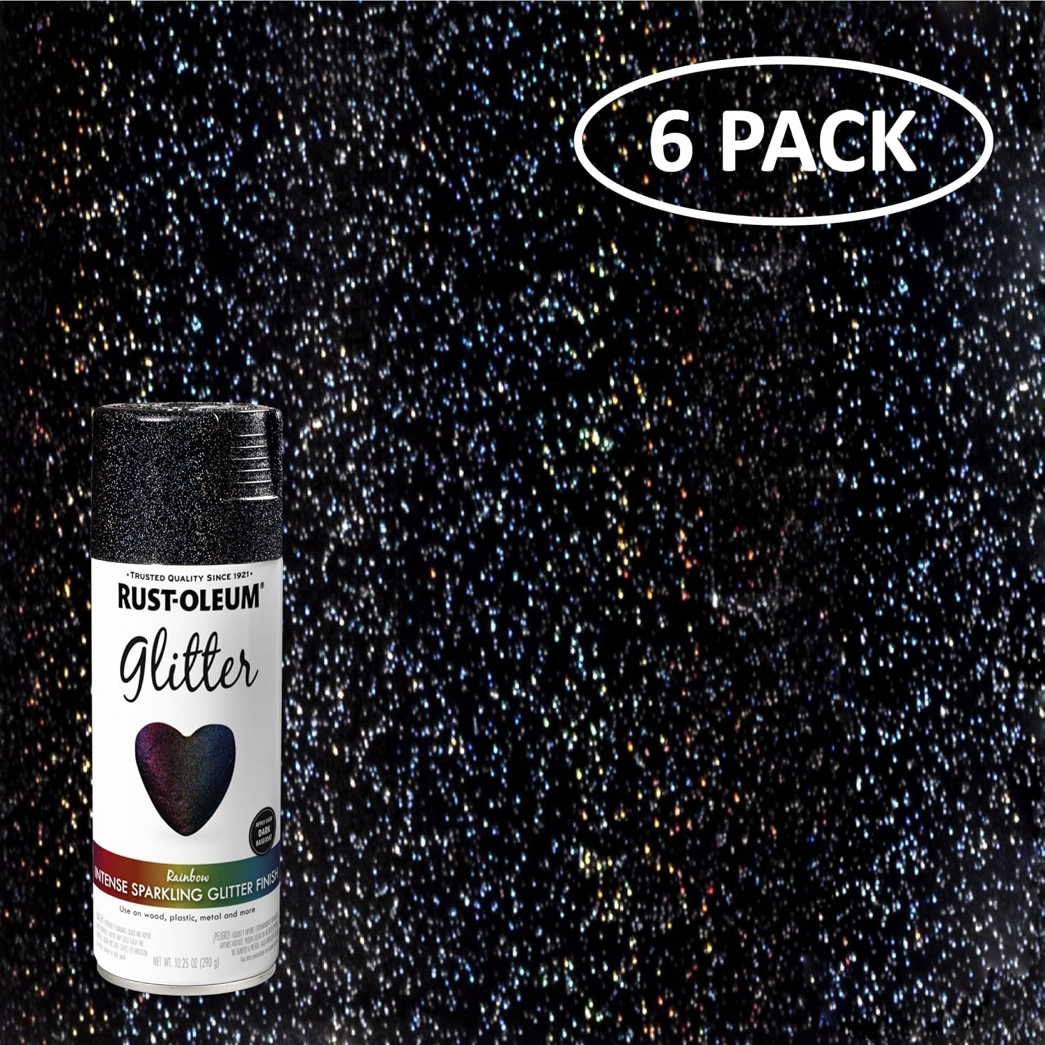 image:imageRustOleum 3426076PK Specialty Glitter Spray Paint 1025 oz Purple MultiColor 6 PackRainbow