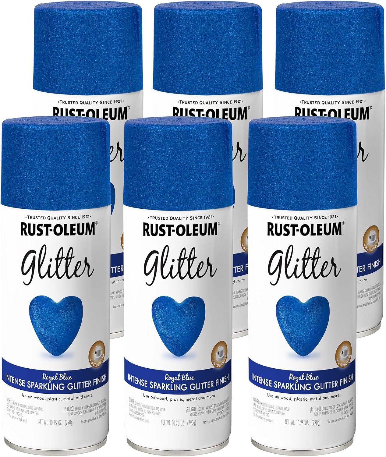 image:imageRustOleum 3426076PK Specialty Glitter Spray Paint 1025 oz Purple MultiColor 6 PackRoyal Blue
