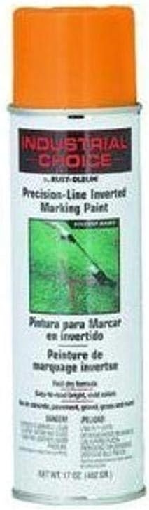 image:imageRustOleum Inverted Marking Spray WaterBased White M1600 System 17oz Inverted marking paint for pavement turf gravel amp utilities fastdry weatherresistant 12packFluorescent Orange
