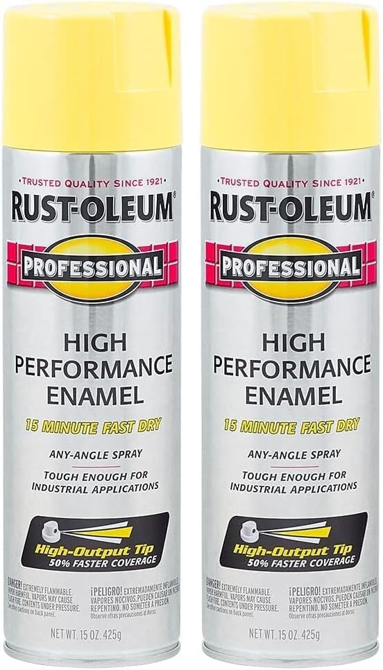 image:imageRustOleum Professional High Performance Gloss White Spray Paint Rust Prevention Corrosion Resistant Coating Industrial Maintenance Any Angle Spray Metal Equipment Protection 15 ozGloss Safety Yellow