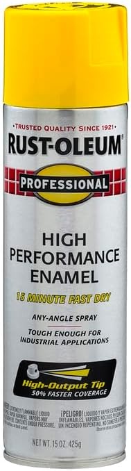 image:imageRustOleum Professional High Performance Gloss White Spray Paint Rust Prevention Corrosion Resistant Coating Industrial Maintenance Any Angle Spray Metal Equipment Protection 15 ozGloss Safety Yellow