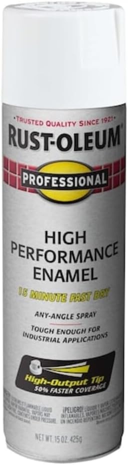 image:imageRustOleum Professional High Performance Gloss White Spray Paint Rust Prevention Corrosion Resistant Coating Industrial Maintenance Any Angle Spray Metal Equipment Protection 15 ozGloss White