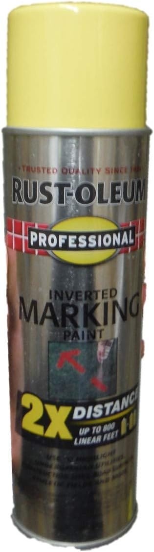 image:imageRustOleum Professional Mega Size Inverted Marking RedOrange Spray Paint Large Area Marking Quarter Mile Coverage Construction And Utility Marking Fewer Can Changes 26 ozHigh Visibility Yellow