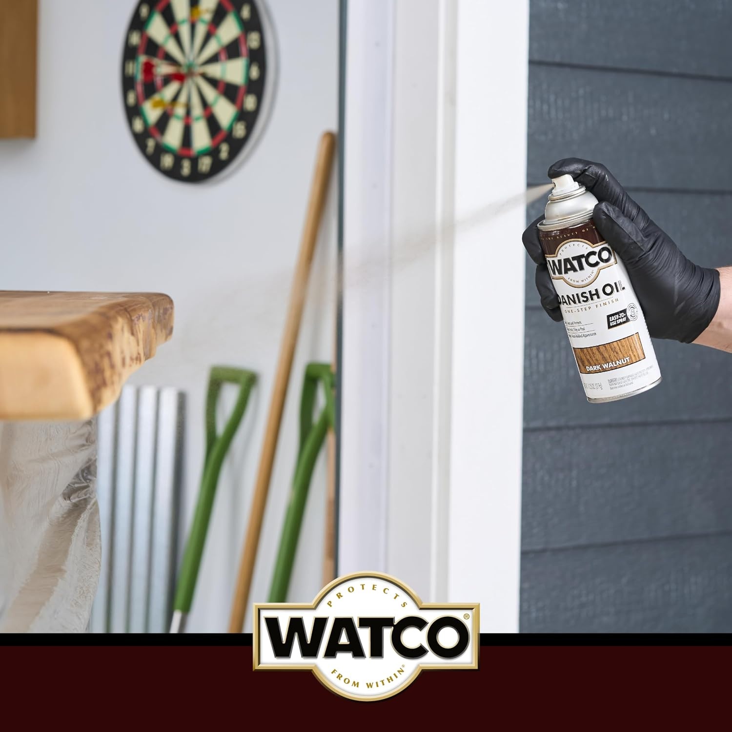 image:imageWatco Natural Danish Oil Wood Finish Penetrating Oil Formula Enhances Natural Grain Easy WipeOn Application For Wood Projects GallonDark Walnut