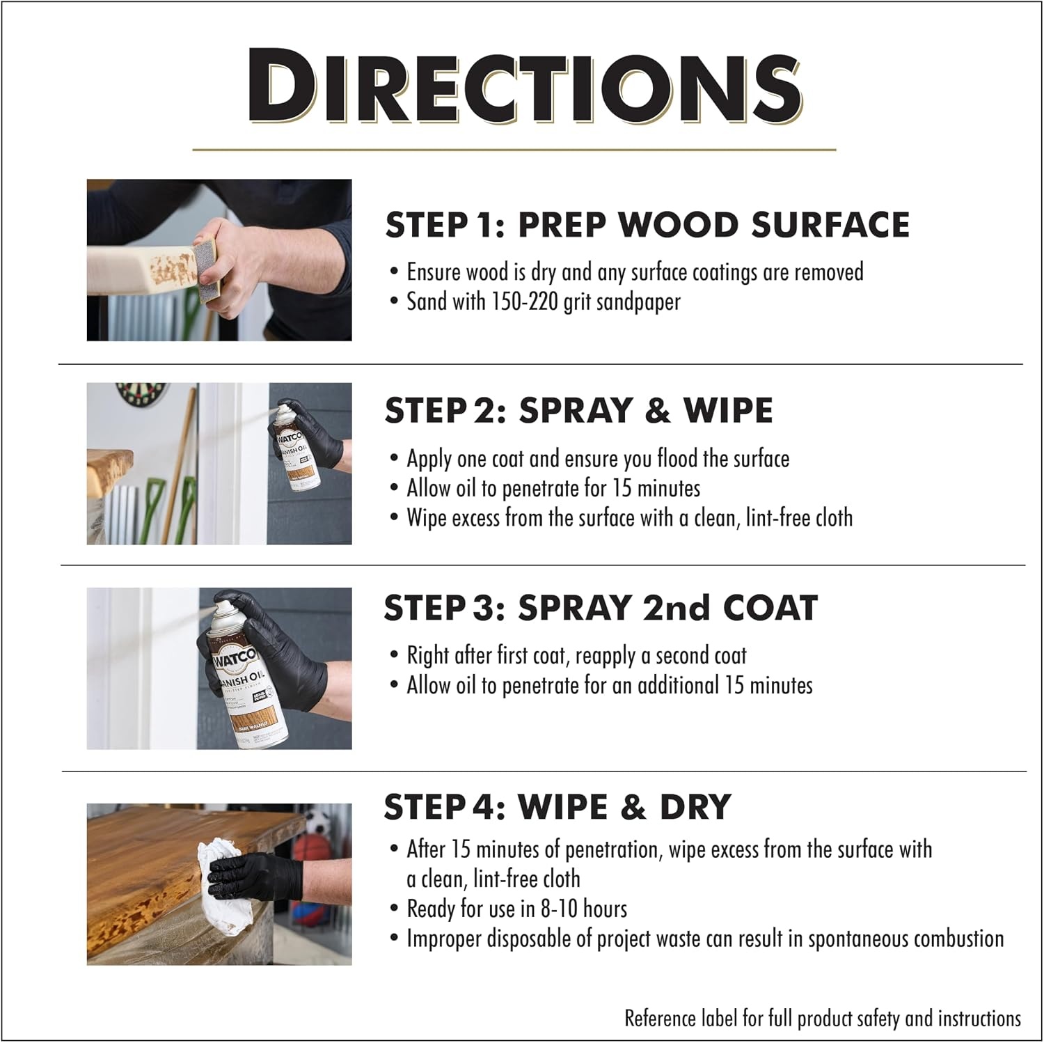 image:imageWatco Natural Danish Oil Wood Finish Penetrating Oil Formula Enhances Natural Grain Easy WipeOn Application For Wood Projects GallonDark Walnut