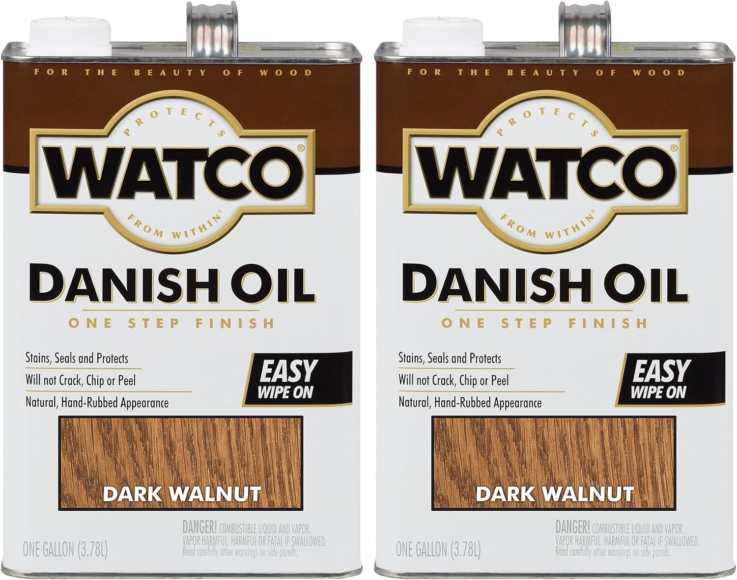 image:imageWatco Natural Danish Oil Wood Finish Penetrating Oil Formula Enhances Natural Grain Easy WipeOn Application For Wood Projects GallonDark Walnut