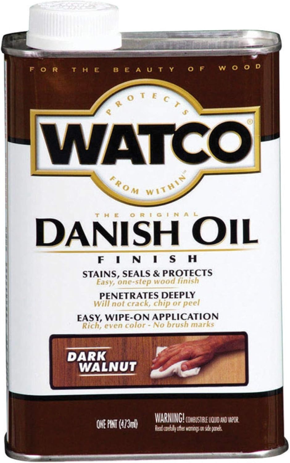 image:imageWatco Natural Danish Oil Wood Finish Penetrating Oil Formula Enhances Natural Grain Easy WipeOn Application For Wood Projects GallonDark Walnut