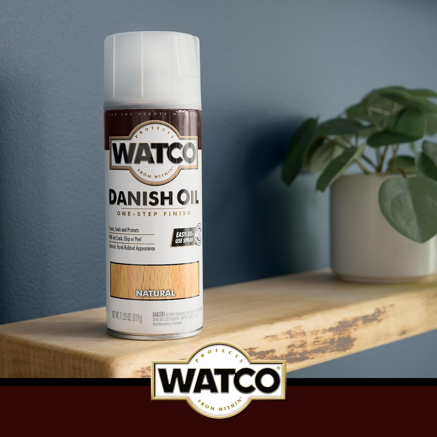 image:imageWatco Natural Danish Oil Wood Finish Penetrating Oil Formula Enhances Natural Grain Easy WipeOn Application For Wood Projects GallonNatural