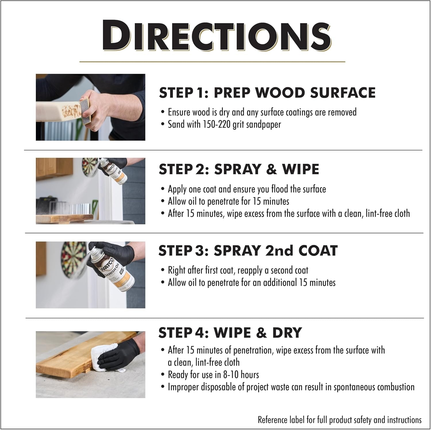 image:imageWatco Natural Danish Oil Wood Finish Penetrating Oil Formula Enhances Natural Grain Easy WipeOn Application For Wood Projects GallonNatural