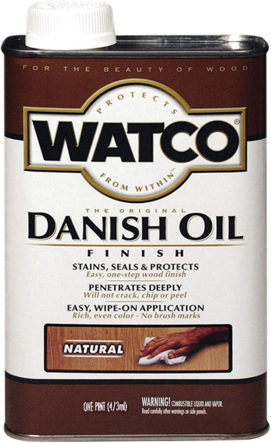 image:imageWatco Natural Danish Oil Wood Finish Penetrating Oil Formula Enhances Natural Grain Easy WipeOn Application For Wood Projects GallonNatural