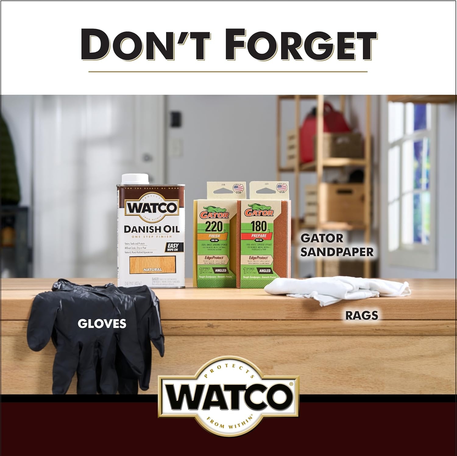 image:imageWatco Natural Danish Oil Wood Finish Penetrating Oil Formula Enhances Natural Grain Easy WipeOn Application For Wood Projects GallonNatural