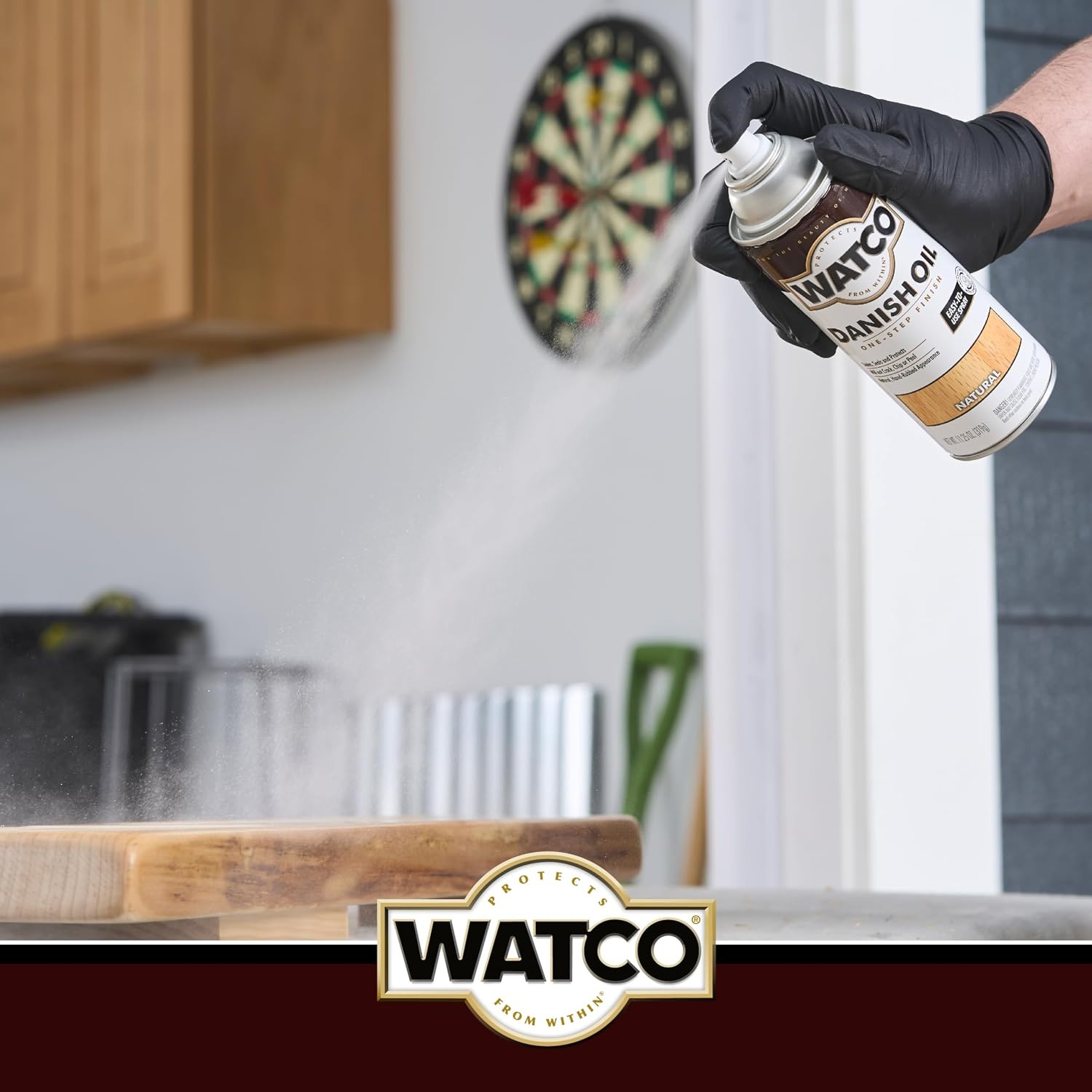 image:imageWatco Natural Danish Oil Wood Finish Penetrating Oil Formula Enhances Natural Grain Easy WipeOn Application For Wood Projects GallonNatural