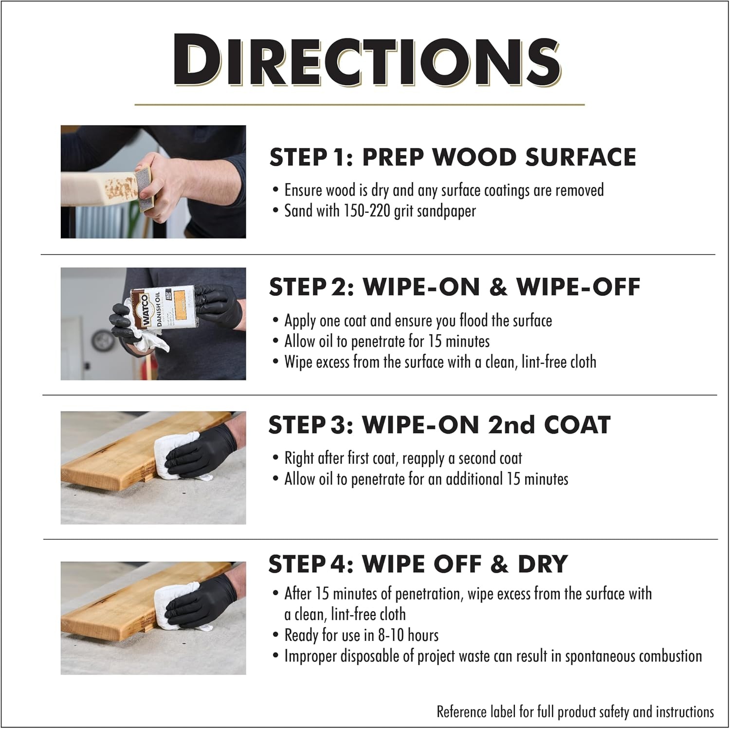 image:imageWatco Natural Danish Oil Wood Finish Penetrating Oil Formula Enhances Natural Grain Easy WipeOn Application For Wood Projects GallonNatural