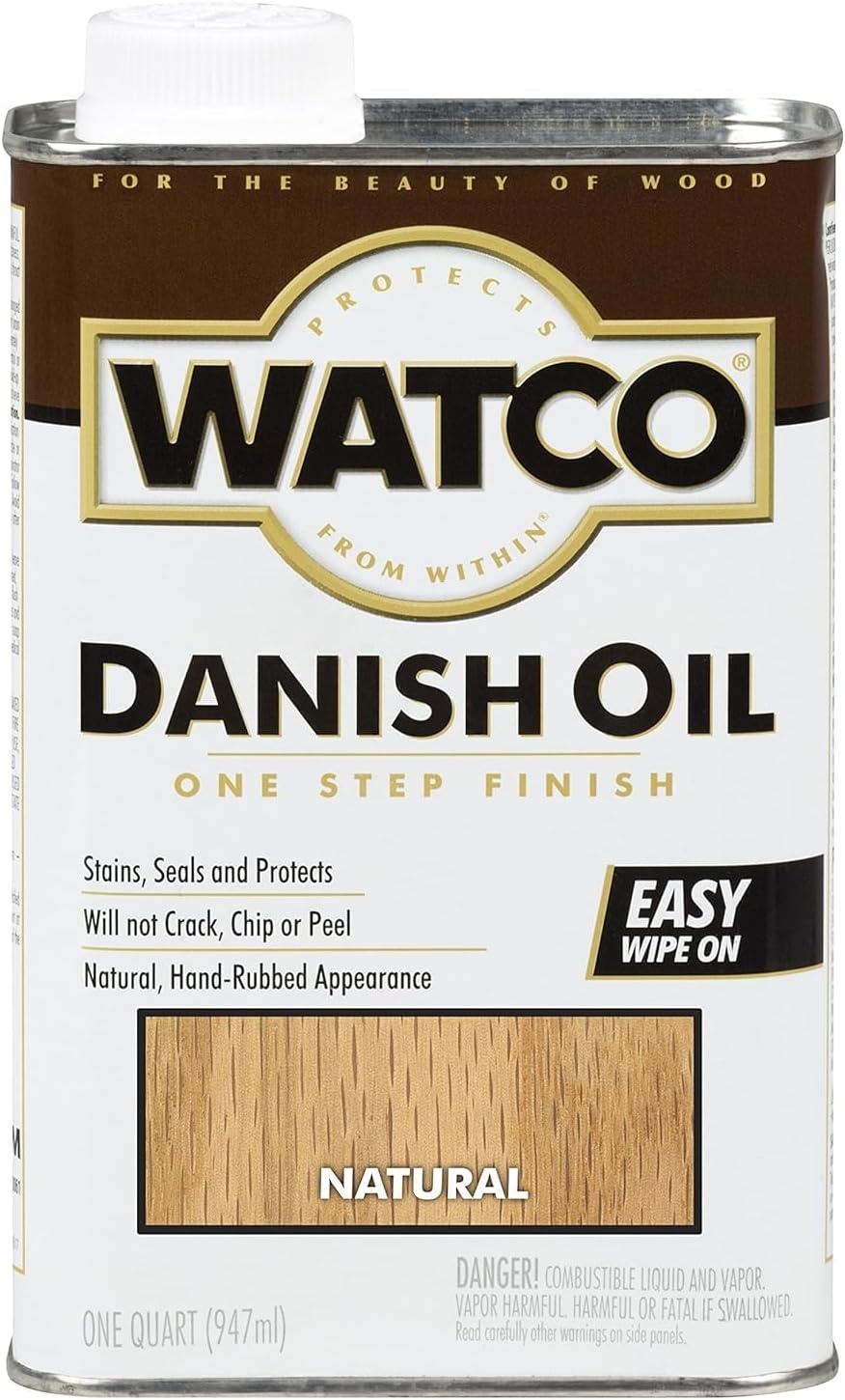 image:imageWatco Natural Danish Oil Wood Finish Penetrating Oil Formula Enhances Natural Grain Easy WipeOn Application For Wood Projects GallonNatural