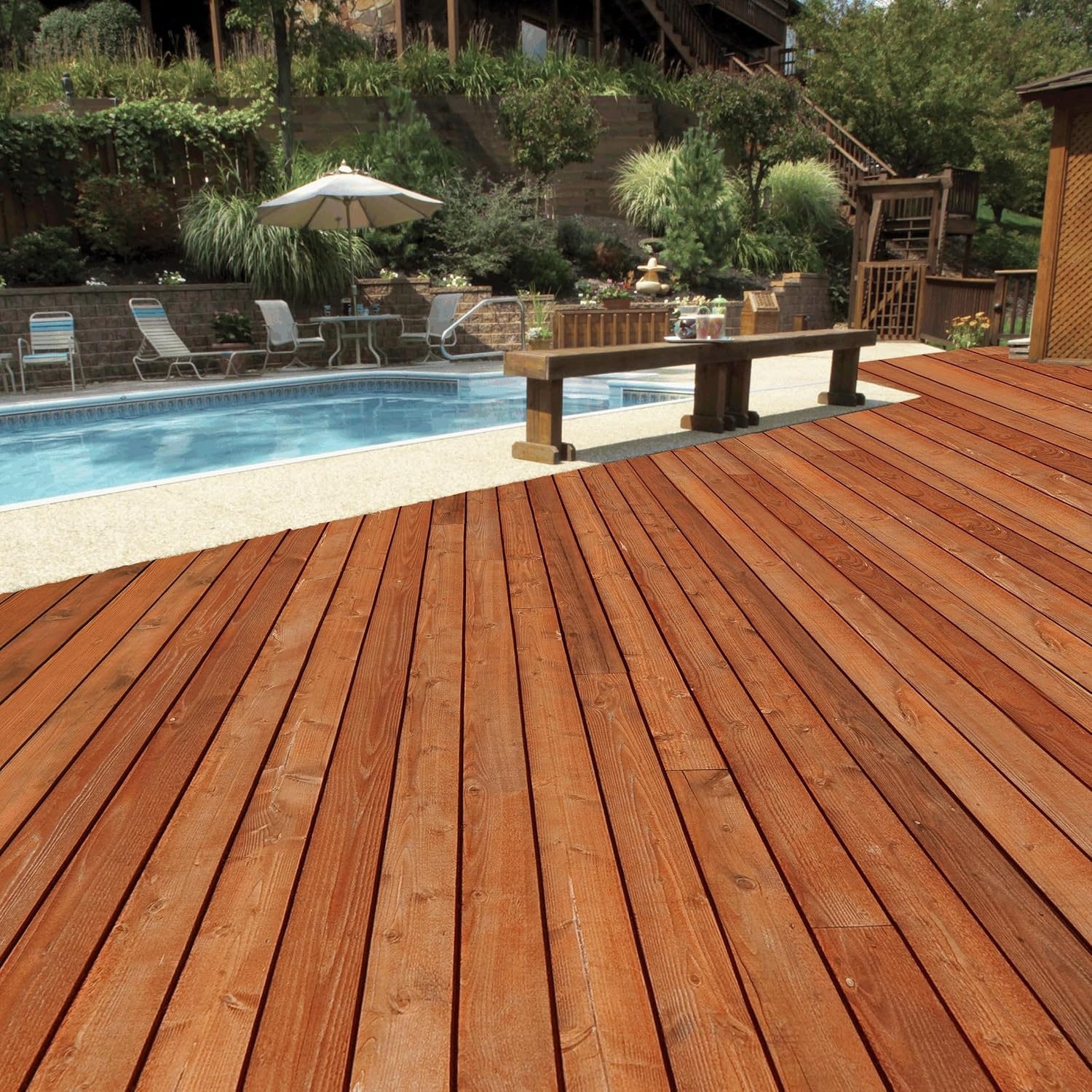 image:imageWolman 144164PK FampP OilBased Wood Finish amp Preservative Transparent Stain Gallon Cedar 4 PackRedwood