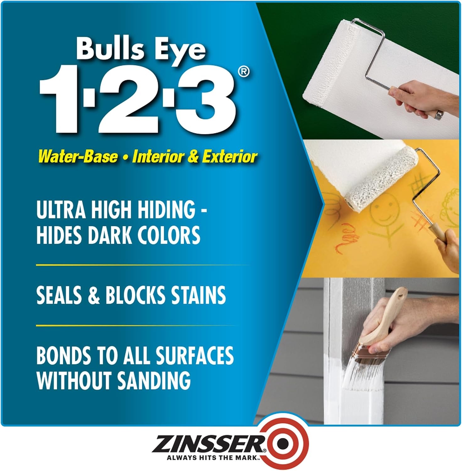 image:imageZinsser 2001 Bulls Eye 123 All surface Primer Gallon White