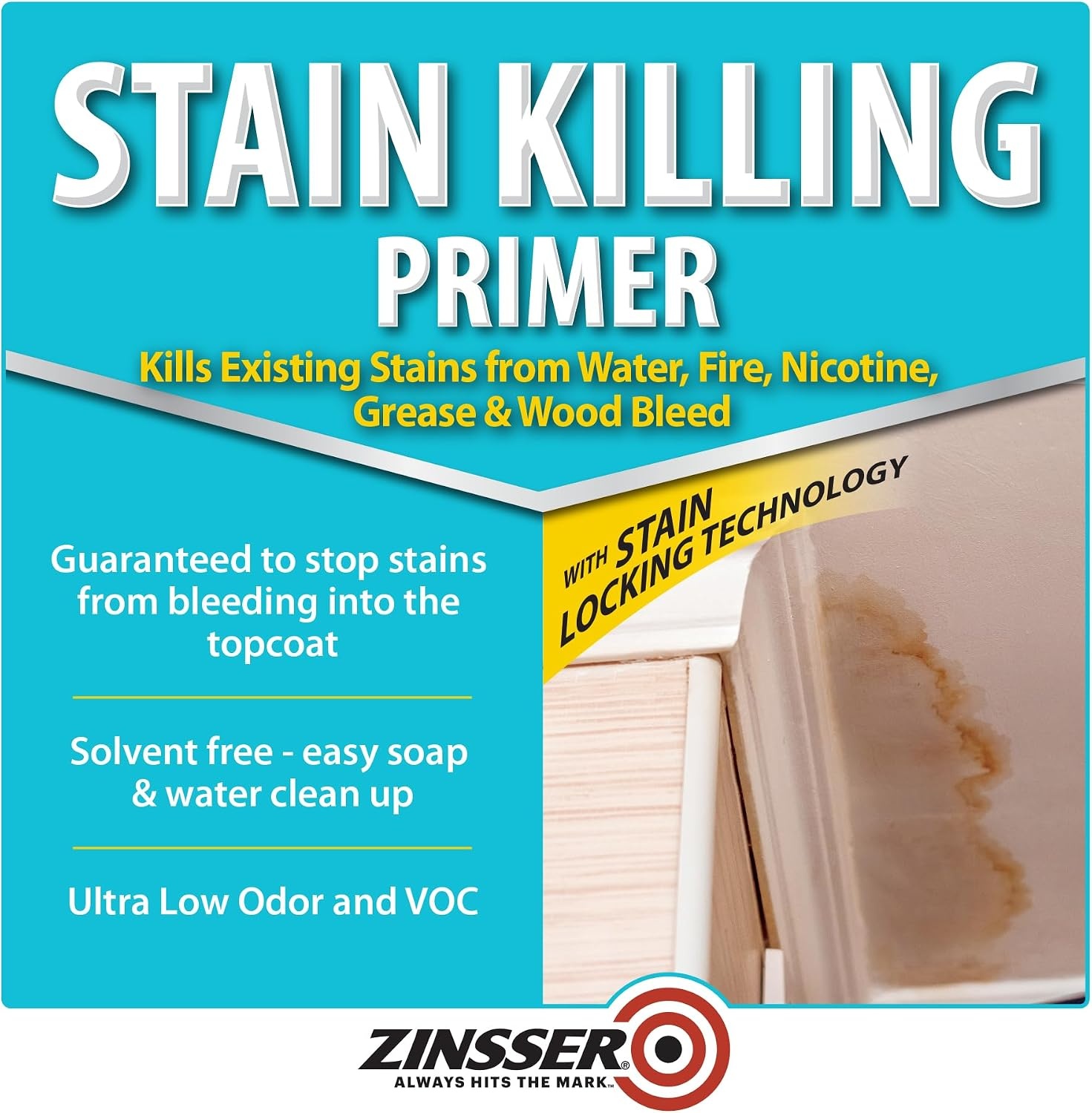 image:imageZinsser 377940 Stain Killing Primer Quart64 Fl Oz Pack of 2