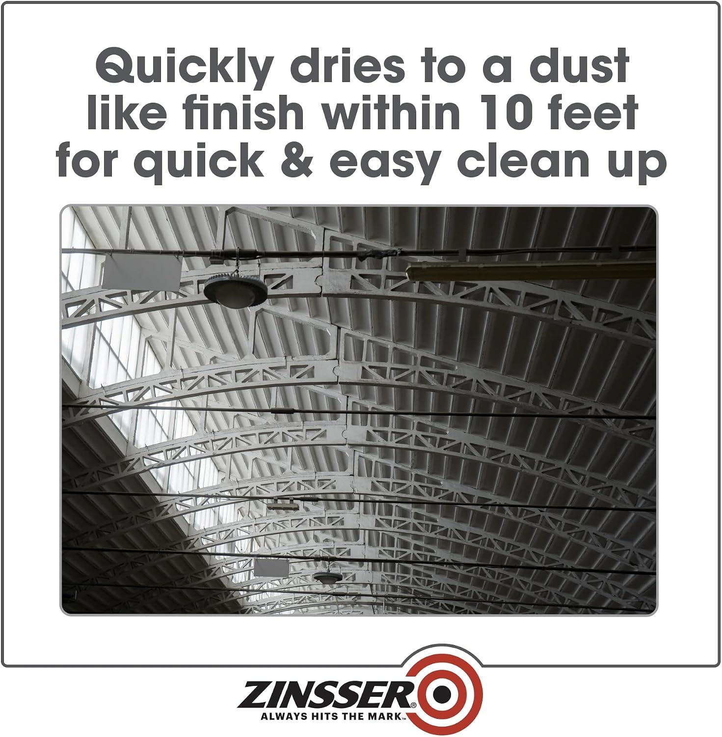 image:imageZinsser Dryfall Commercial amp Industrial Waterborne Coating White Flat 5 Gallon waterbased paint Flat finish Overspray dries to dust before landing ideal for ceilings warehouses amp decksWhite