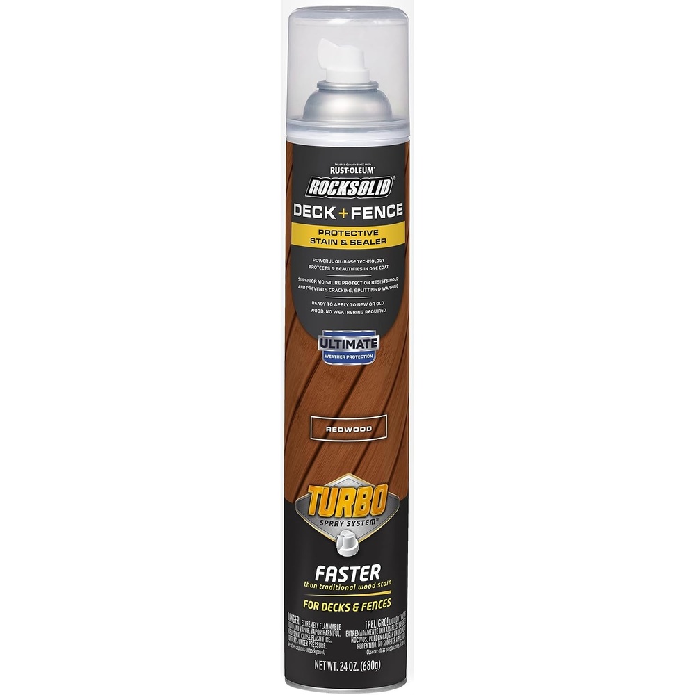 image:imageRockSolid Deck amp Fence Natural Protective Stain amp Sealer Deck amp Fence Protection UV amp Moisture Resistance One Coat Coverage OilBased Formula 23 OzRedwood