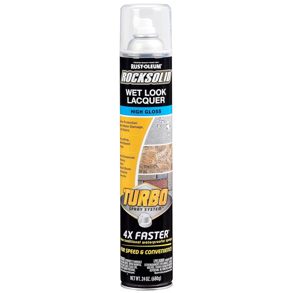 image:imageRockSolid Wet Look High Gloss Clear Concrete Sealer Spray Wet Look Finish Concrete Pavers And Masonry Protection Turbo Spray Application Enhanced Appearance 24 Oz24 Ounce Pack of 1