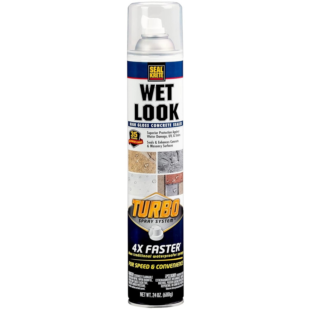 image:imageRustOleum SealKrete High Gloss Clear Wet Look Turbo Concrete Sealer Spray High Gloss Wet Look Finish Concrete Pavers And Masonry Protection Fast Spray Application 24 Oz24 oz Pack of 1