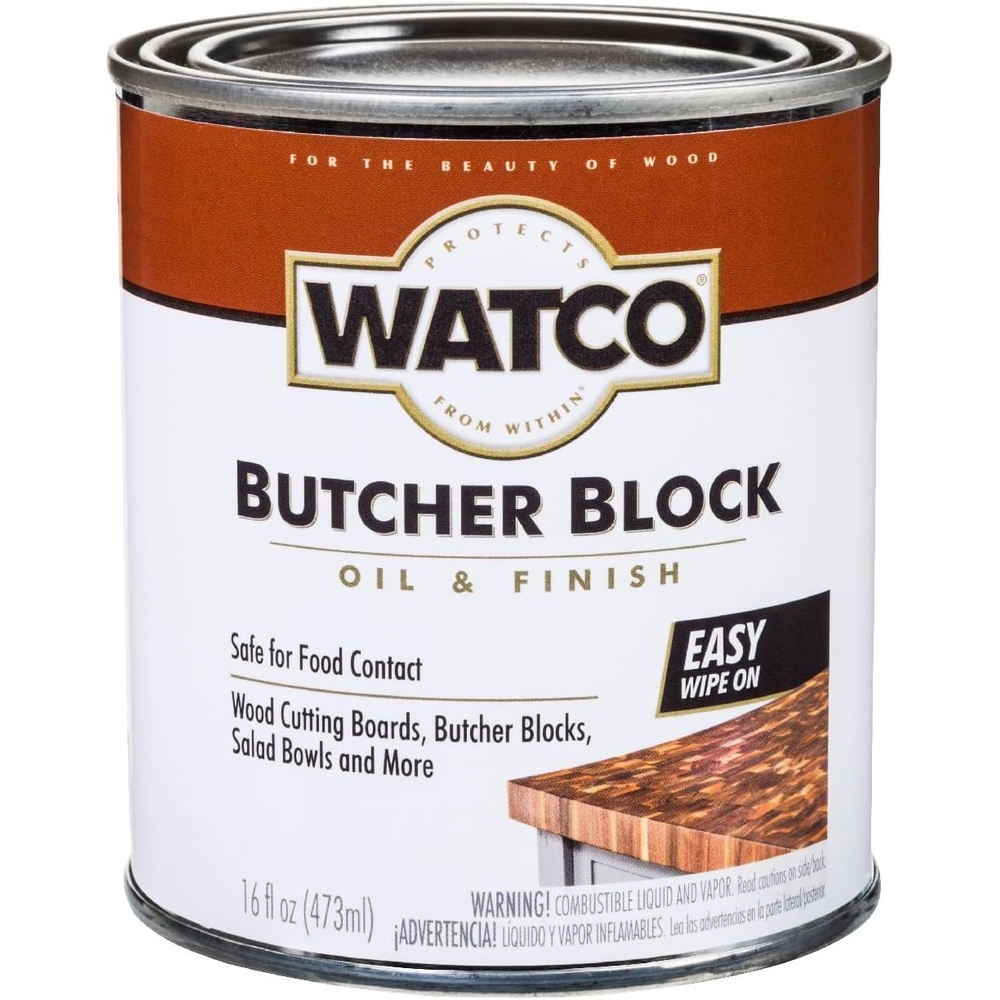 image:imageWatco Butcher Block Clear Oil amp Finish  Food Safe Wood Finish Cutting Boards Wood Conditioner Easy WipeOn Formula PintClear