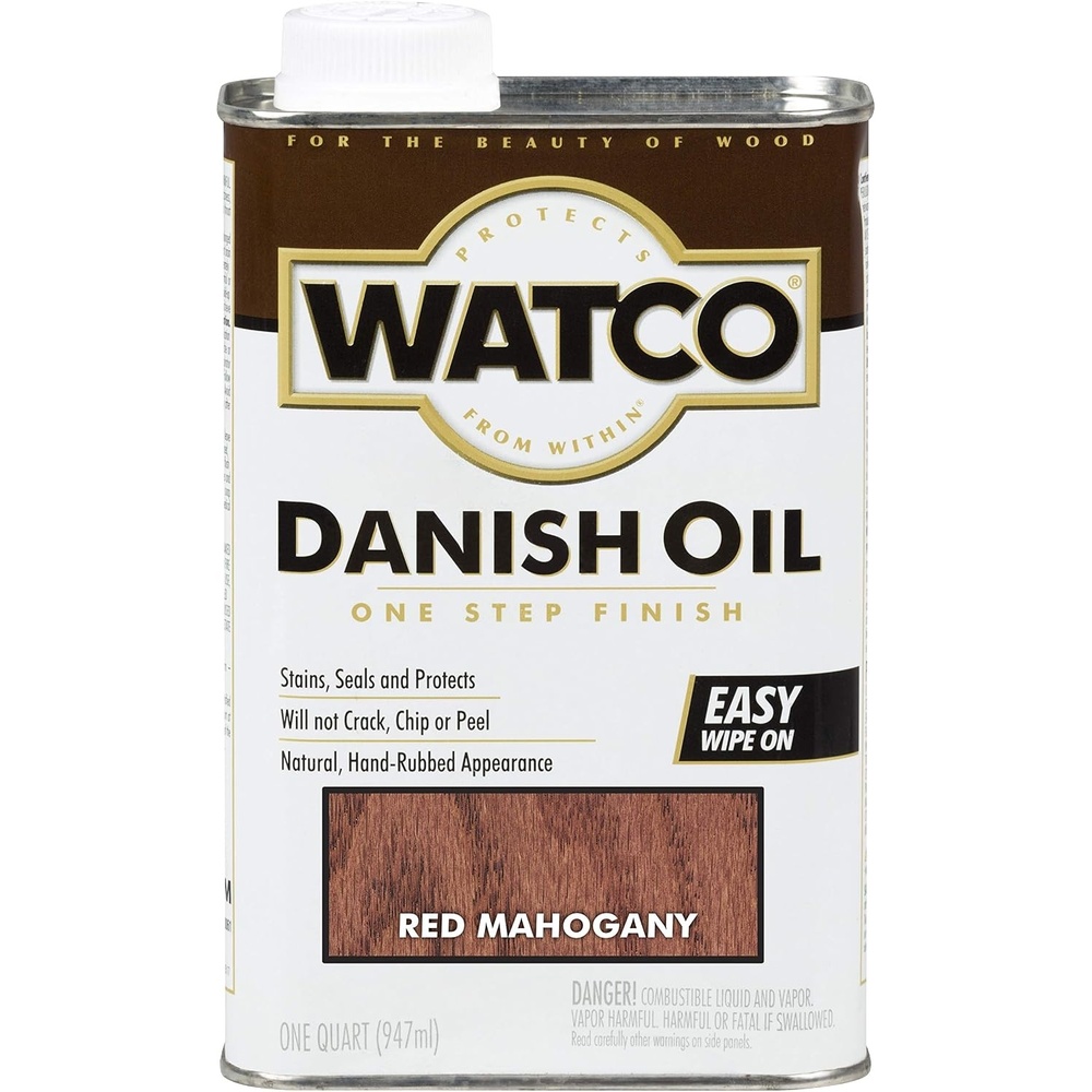 image:imageWatco Natural Danish Oil Wood Finish  Penetrating Oil Formula Enhances Natural Grain Easy WipeOn Application For Wood Projects GallonRed Mahogany