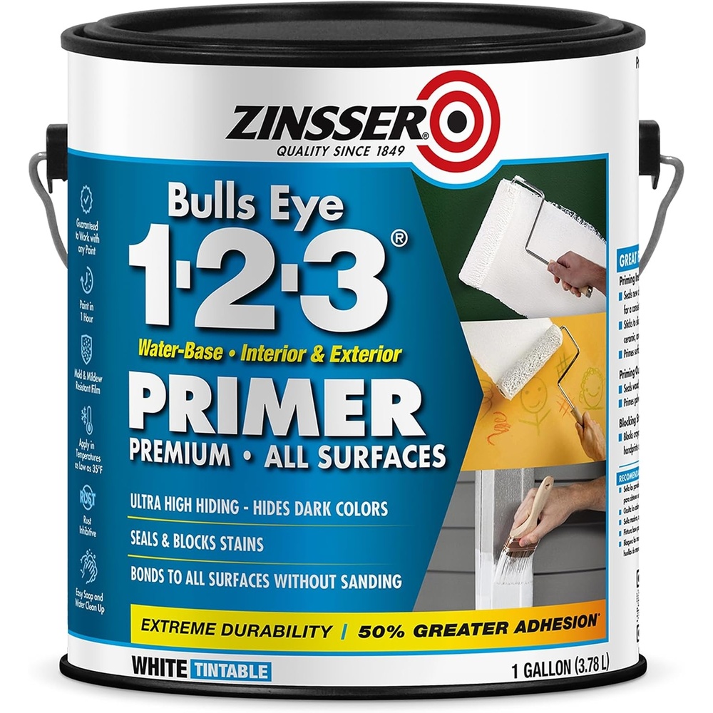 image:imageZinsser 2001 Bulls Eye 123 All surface Primer Gallon White