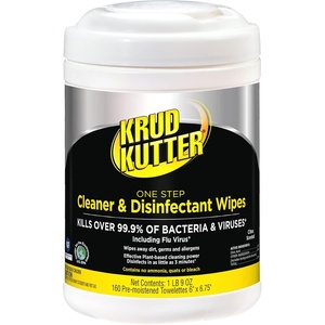 Krud Kutter Pro 367508 One Step Cleaner & Disinfectant Wipes, 160 Wipes(160 Count (Pack of 1))