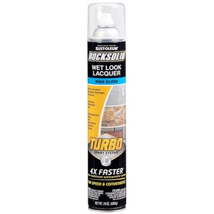 RockSolid Wet Look High Gloss Clear Concrete Sealer Spray | Wet Look Finish, Concrete Pavers And Masonry Protection, Turbo Spray Application, Enhanced Appearance, 24 Oz(24 Ounce (Pack of 1))