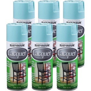 Rust-Oleum 1906830-6PK Lacquer Spray Paint, 11 oz, Gloss Clear, 6 Pack(Turquoise)