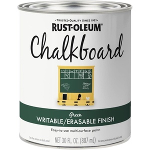 Rust-Oleum 1913830 Chalkboard Spray Paint, 11 oz, Black | Creates Writable Erasable Surface, Home School And Craft Projects, Smooth Matte Finish, 11 Oz(Green)