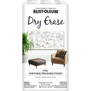 Rust-Oleum 241140 Specialty Dry Erase Brush-On Paint Kit, White(White)