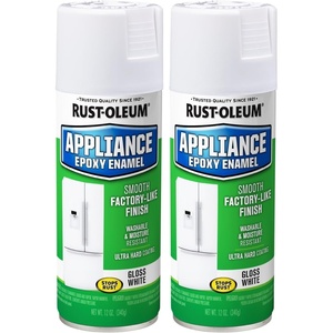 Rust-Oleum Appliance Epoxy White Spray Paint | Appliance Refinishing, Washable Finish, Moisture Resistant Coating, Refrigerators Dishwashers Cabinets, 12 Oz(White)