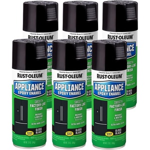 Rust-Oleum Appliance Epoxy White Spray Paint | Appliance Refinishing, Washable Finish, Moisture Resistant Coating, Refrigerators Dishwashers Cabinets, 12 Oz(Black)