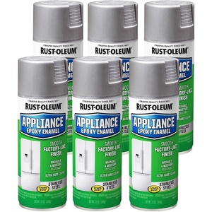 Rust-Oleum Appliance Epoxy White Spray Paint | Appliance Refinishing, Washable Finish, Moisture Resistant Coating, Refrigerators Dishwashers Cabinets, 12 Oz(Stainless Steel)