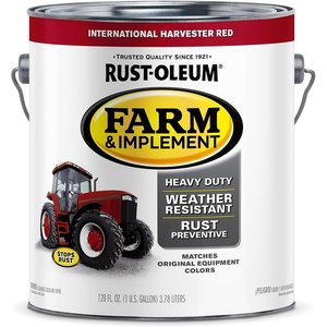 Rust-Oleum Farm & Implement Ford Gray Spray Paint | Tractor Touch Up Paint, Equipment Restoration, Fade Resistant Color, Fast Dry Formula, Farm Equipment Finish, 12 oz(International Harvester Red)