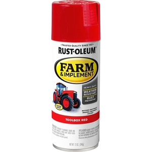 Rust-Oleum Farm & Implement Ford Gray Spray Paint | Tractor Touch Up Paint, Equipment Restoration, Fade Resistant Color, Fast Dry Formula, Farm Equipment Finish, 12 oz(Toolbox Red)