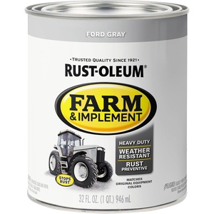 Rust-Oleum Farm & Implement Ford Gray Spray Paint | Tractor Touch Up Paint, Equipment Restoration, Fade Resistant Color, Fast Dry Formula, Farm Equipment Finish, 12 oz(Ford Gray)