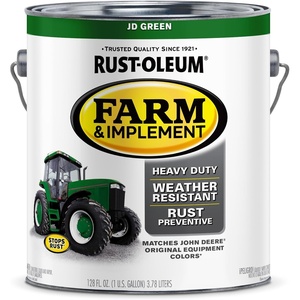 Rust-Oleum Farm & Implement Ford Gray Spray Paint | Tractor Touch Up Paint, Equipment Restoration, Fade Resistant Color, Fast Dry Formula, Farm Equipment Finish, 12 oz(JD Green)