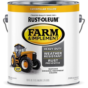 Rust-Oleum Farm & Implement Ford Gray Spray Paint | Tractor Touch Up Paint, Equipment Restoration, Fade Resistant Color, Fast Dry Formula, Farm Equipment Finish, 12 oz(Caterpillar Yellow)